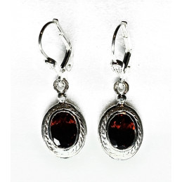 garnets silver earrings