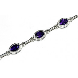 amethysts silver bracelet