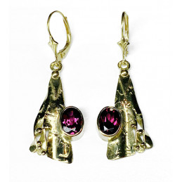 Garnets 18 ct gold earrings