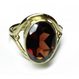 Bague or 18 ct et grenat