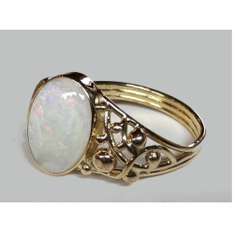 BAGUE OR 18 CT OPALE BLANCHE