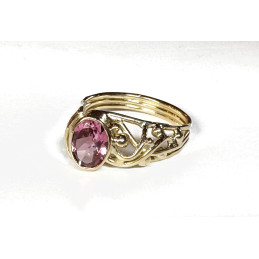 BAGUE OR 18 CT TOURMALINE ROSE